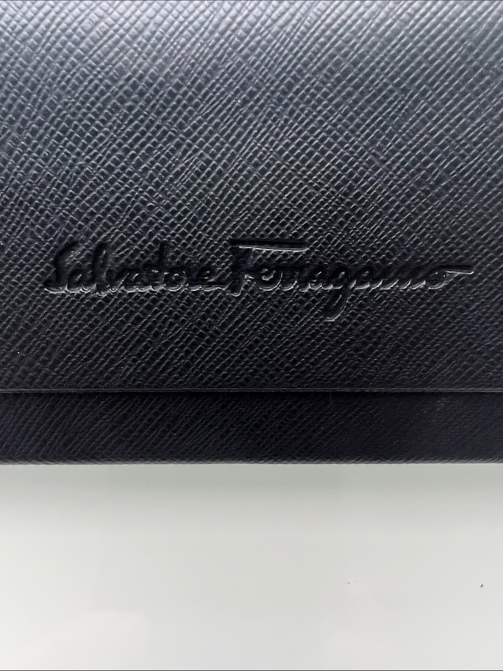 Salvatore Ferragamo Black Leather Sunglass ONLY - Picture 2 of 2
